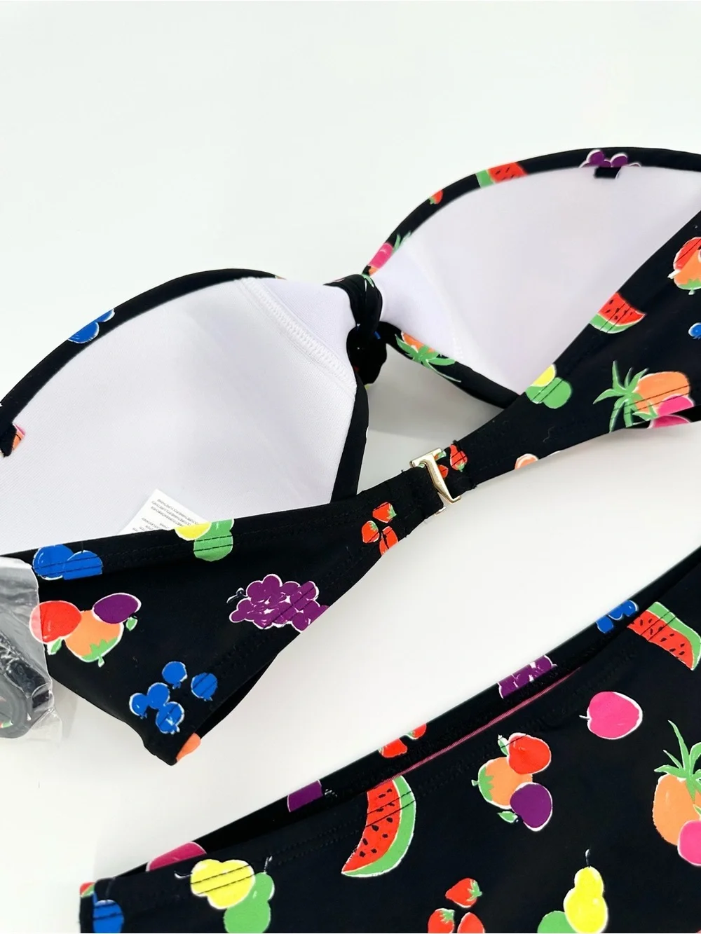 kate spade New York Summer Fruit Bikini Set-Bandeau Tie Top & Brief-Size